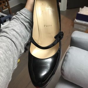 Black patent Christian Louboutin Relika heels